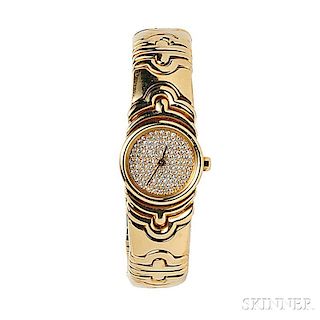 Lady's 18kt Gold and Diamond "Parentesi" Wristwatch, Bulgari