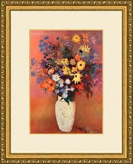 Odilon Redon - Vase With Flower Print NEWLY MUSEUM STYLE CUSTOM FRAMED