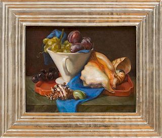 HELEN OH: STILL LIFE WITH FRUIT AND SEASHELLS