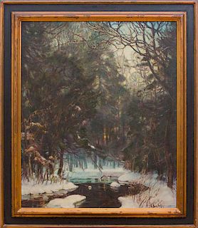 ROBERT STRONG WOODWARD (1885-1960): SNOW SCENE