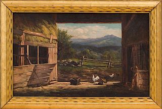 FRANK HENRY SHAPLEIGH (1842-1906): MOTE MOUNTAIN FROM OLD BARN IN JACKSON N.H.