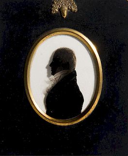 ATTRIBUTED TO WILLIAM HAMLET: THE ELDER; TWO SILHOUETTE PORTRAITS OF F. ANNESLEY ESQ. AND ANOTHER