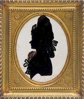 GROUP OF SIX SILHOUETTE PORTRAITS OF LADIES