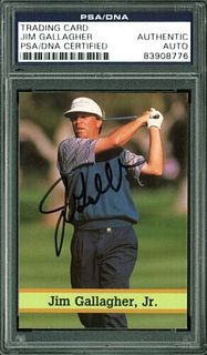 Jim Gallagher  Signed Card Fax Pax Golf #28 Autographed PSA/DNA Slabbed