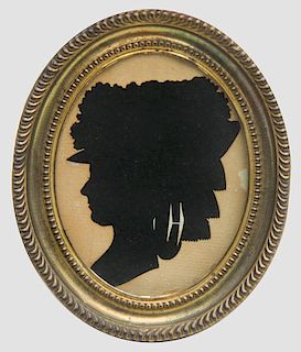 GROUP OF FOUR SILHOUETTE PORTRAITS, ATTRIBUTED TO MRS. SARAH HARRINGTON AND THREE SILHOUETTES, ATTRIBUTED TO THOMAS WHEELER