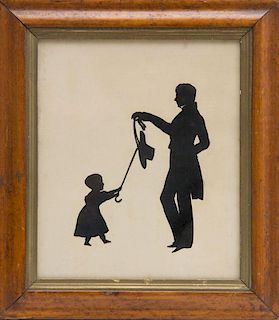 AUGUSTE EDOUART: TWO SILHOUETTE CONVERSATION GROUPS