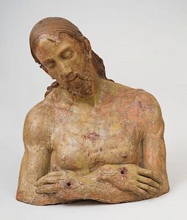 FOLLOWER OF NINO PISANO (1315-1368): BUST OF CHRIST AT THE PILLAR
