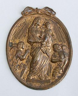 BOLOGNESE SCHOOL: MADONNA AND CHILD AND TWO ANGELS