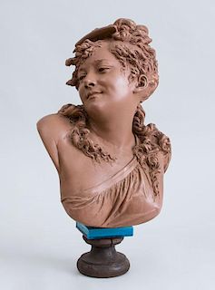 ATTRIBUTED TO ALBERT-ERNEST CARRIER-BELLEUSE (1824-1887): BUST OF A GIRL