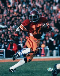 Charles White Signed 8X10 Photo Autograph "12" USC One Leg Running Blue Auto