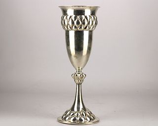 WMF Art Deco silver plated presentation trophy vase in the form of a chalice
