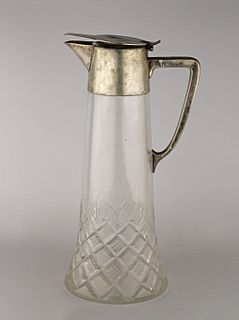Art Deco WMF glass and metal jug 