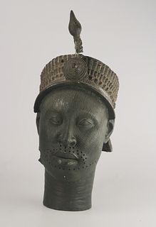 Replica of a Head with Crown, Ancient Kingdom of Ife Nigeria