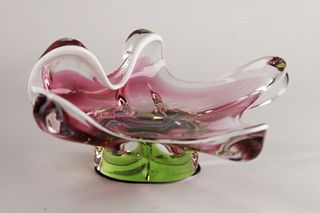 Czech Art Glass Bowl by Josef Hospodka for Chribska Glasswork