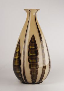 Glass vase in brown colors