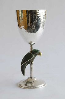 Silver Cup with Malachite 