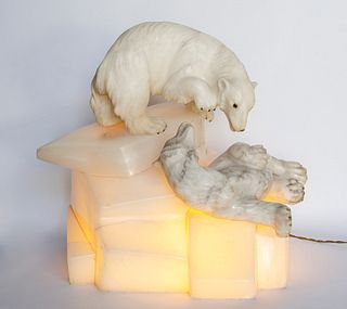 Art Deco Illuminated bear sculpture