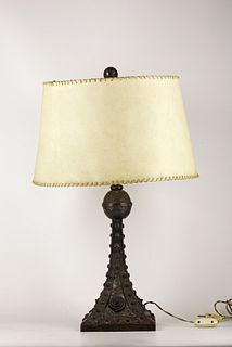 German Art Deco table lamp with parchment shade