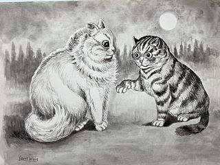 Ink on paper by Louis Wain. 