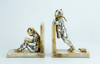 Pair of Art Deco bookends by M. White