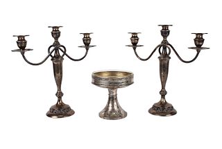 Pair of Sterling Weighted Candelabra 