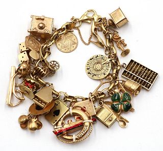 18K Yellow Gold Charm Bracelet