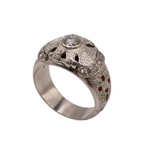 Platinum & Diamond Masonic Symbol Ring