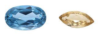 Two Unmounted Polished & Faceted Gemstones