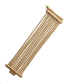 Yves Saint Laurent Ten Strand Gold Bead Bracelet