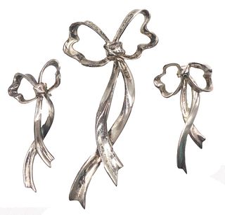 Tiffany & Co Sterling Silver Bow Form Brooch 