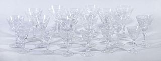 BACCARAT ENGRAVED CRYSTAL 18-PIECE STEMWARE SET, IN THE MARENNES PATTERN