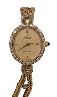 Omega 14K Yellow Gold & Diamond Bracelet Watch