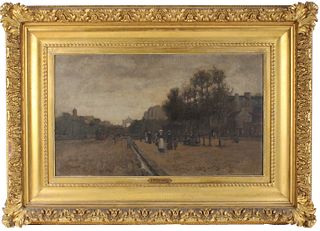 James Barnsley, Oil on Canvas, Paris Street Scene