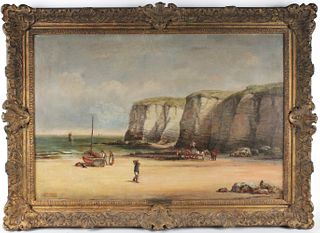 Septimus Dawson, Oil on Canvas, Workers on Shore