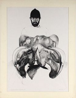 Sigmund Abeles, Print, Self Portrait with Saddles