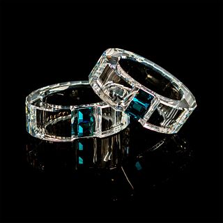 Pair of Swarovski Crystal Napkin Rings, Sapphire