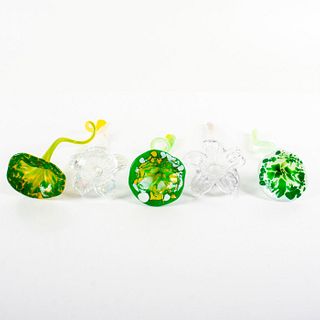 5pc Art Glass Stemmed Floral Sculptures