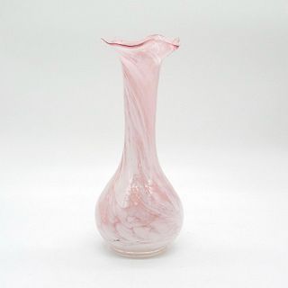 Art Glass Bud Vase, Pastel Pink