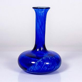 Vintage Art Glass Vase, Cobalt Blue