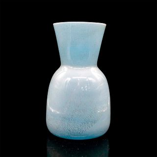 Vintage Art Glass Vase, Sky Blue with Gold Fleck