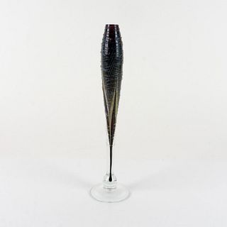 Artist Signed Iridescent Art Glass Bud Vase