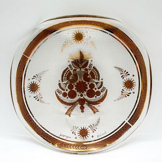 Mid-Century Georges Briard Gilded Glass Cabinet Plate