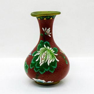 Vintage Chinese Cloisonne Enameled Brass Vase