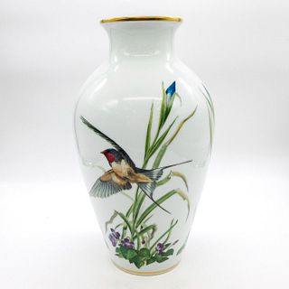 Vintage Franklin Porcelain Vase, The Meadowland Bird