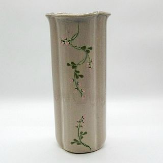 Vintage Mountaine Meadows Vermont Hand Painted Etched Petal Leaf Ceramic Vase