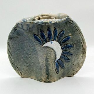 Vintage Israeli Hand Made Crescent Moon Petal Ceramic Vase