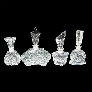 4pc Vintage Glass Perfume Bottles with Stoppers