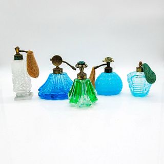 5pc Vintage Art Glass Perfume Bottles