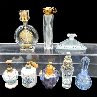 8pc Vintage Glass & Ceramic Perfume Bottles