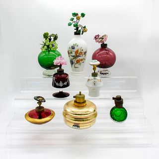 8pc Vintage Glass Perfume Bottles